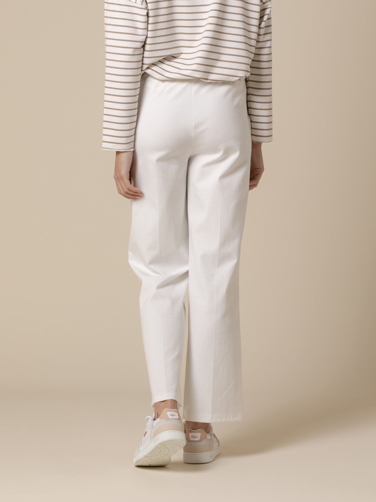 Pantalón comfy punto de seda wide leg Crudo