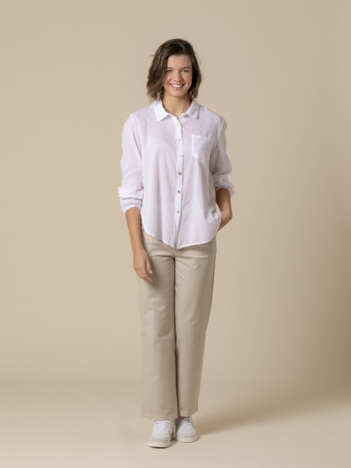 Camisa must 100% cottn voile Blanco