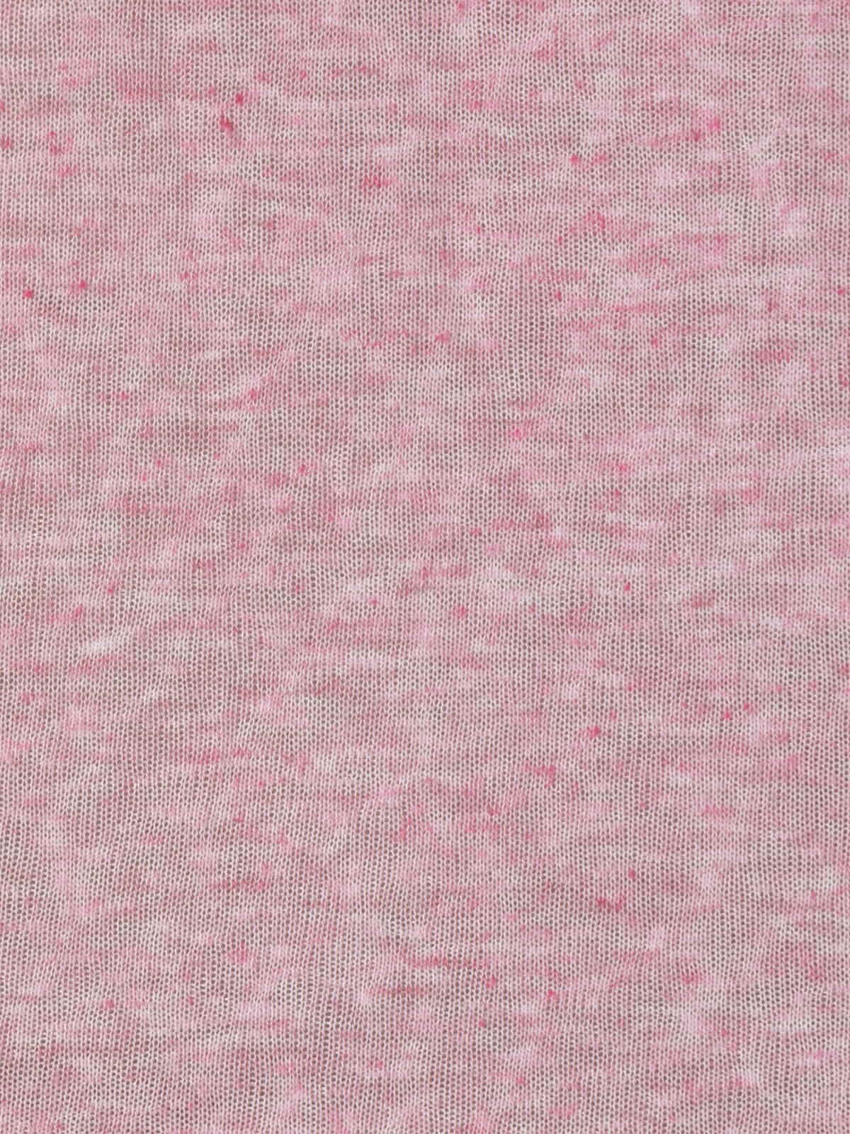Woman Oversize linen V-neck T-shirt  Magenta