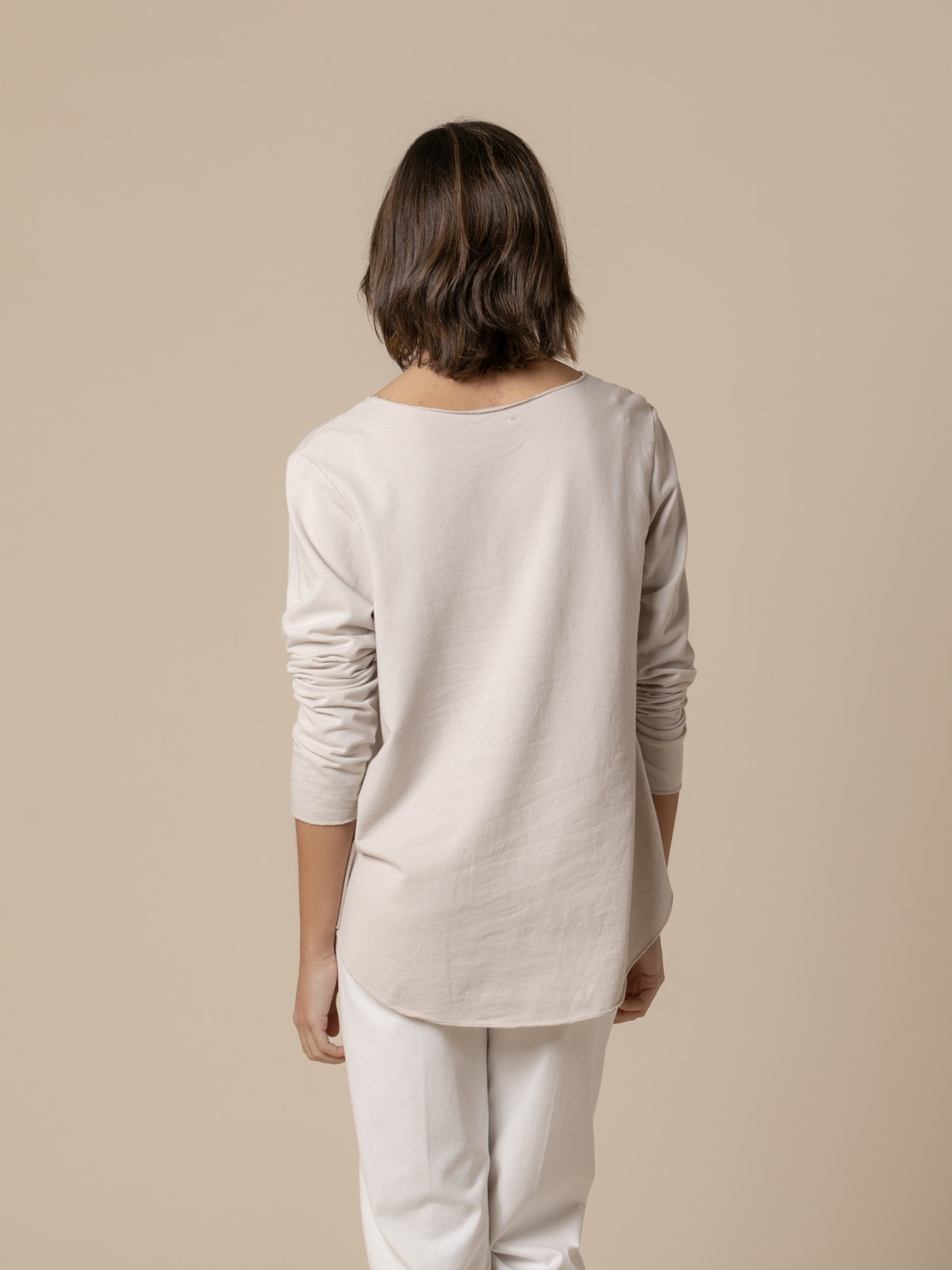 Woman California fine fleece T-shirt  Beige