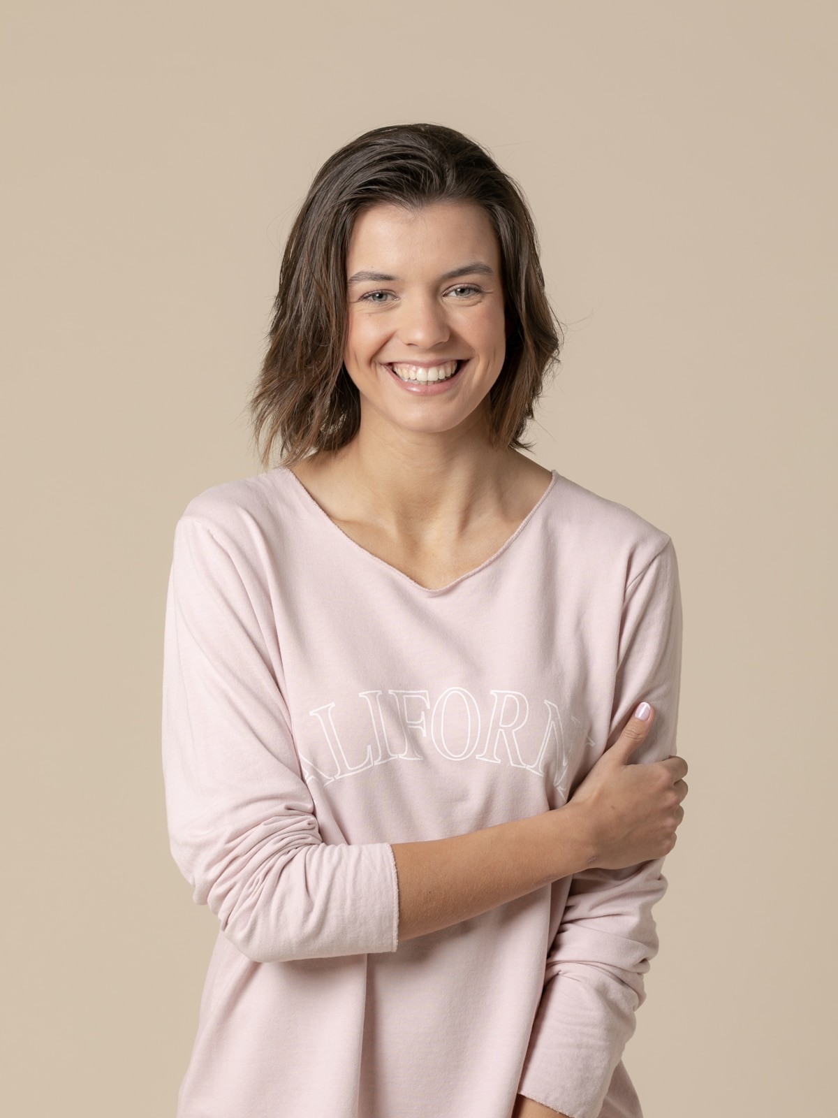 Woman California fine fleece T-shirt  Pink
