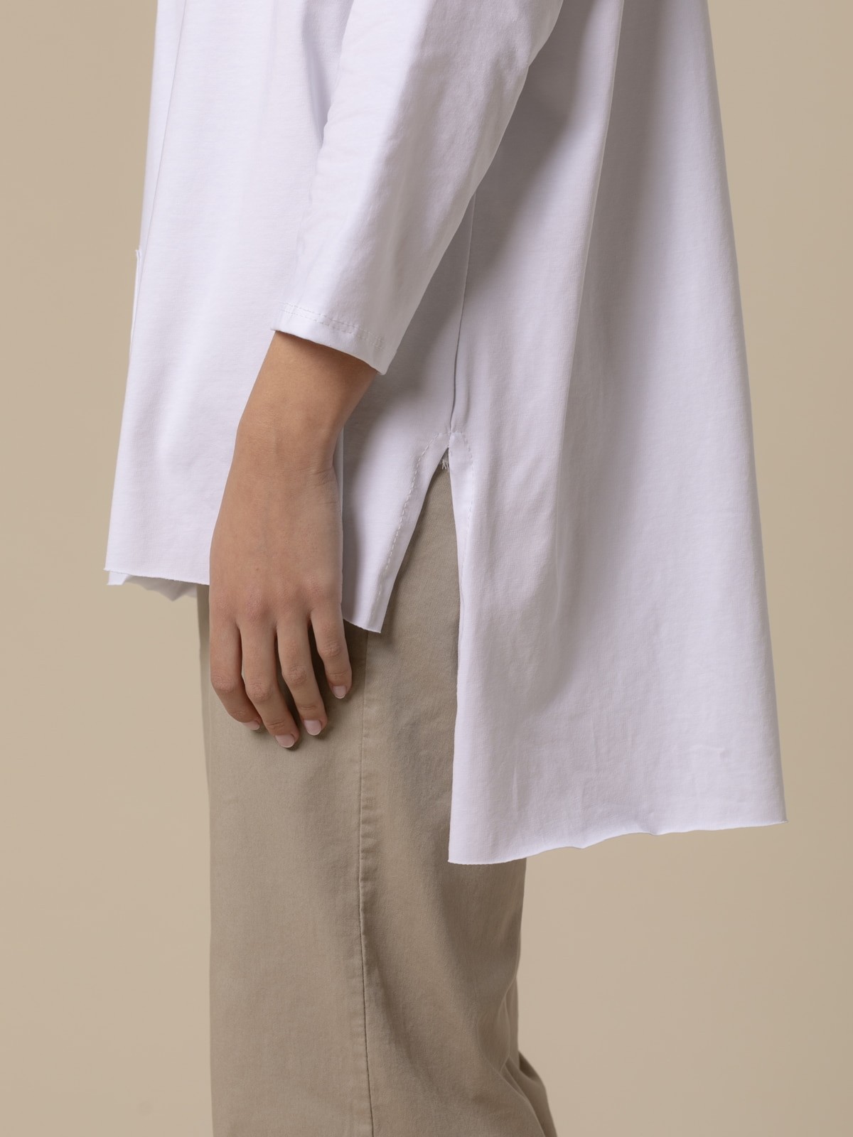 Woman Oversize fine fleece T-shirt  White