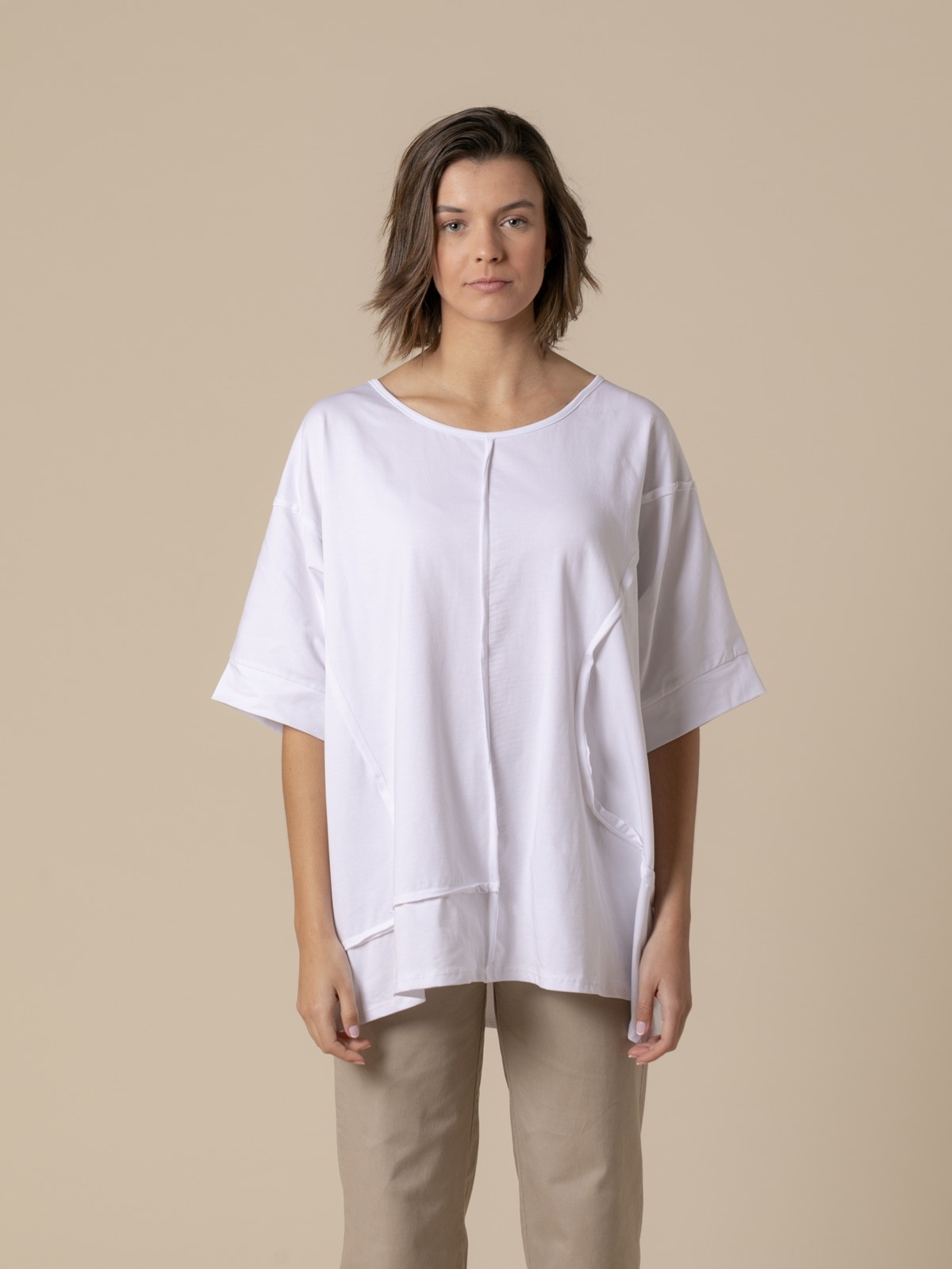 Woman Oversize elbow-length t-shirt  White