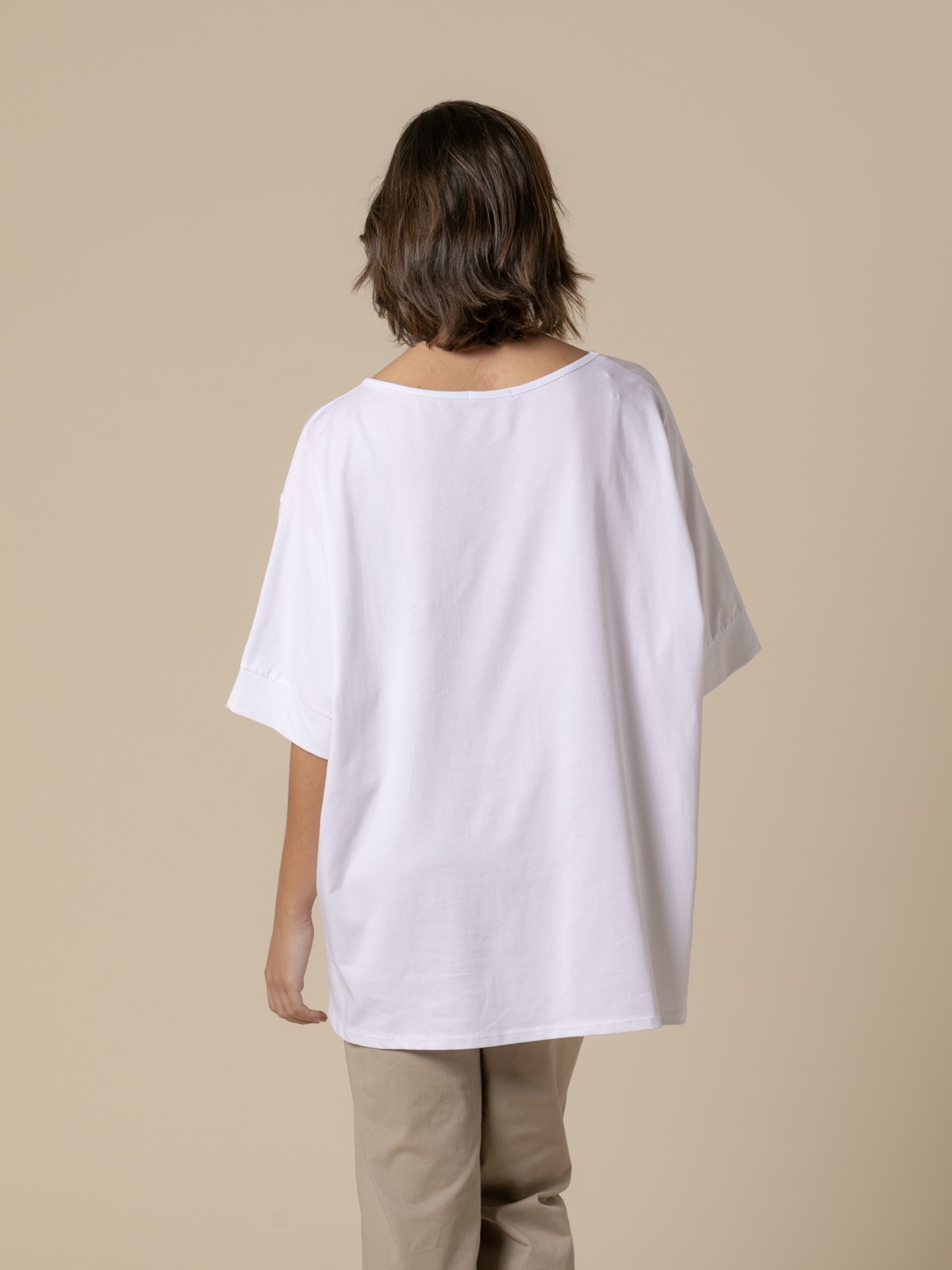 Woman Oversize elbow-length t-shirt  White