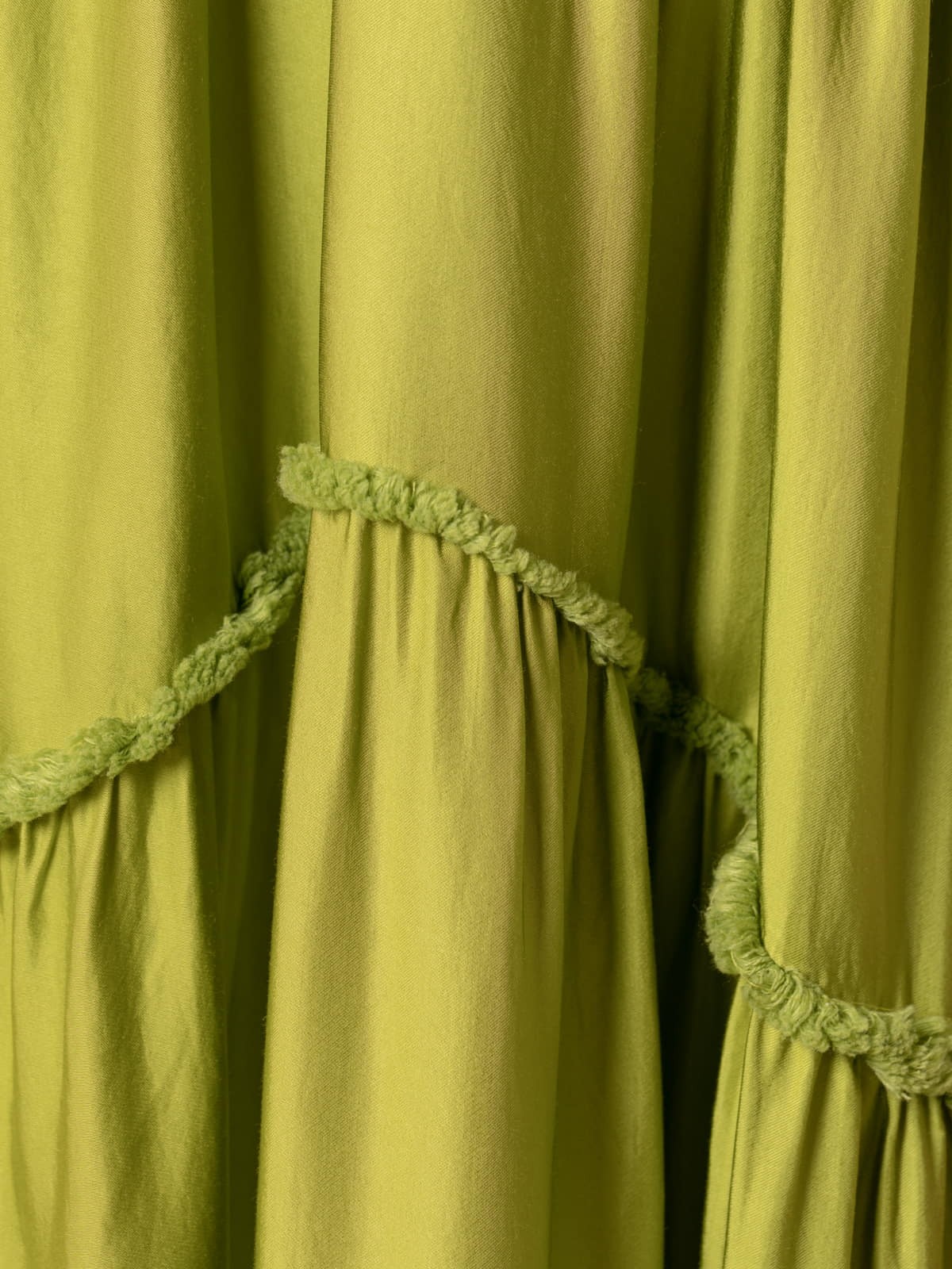 Woman V-neck silk dress  Green