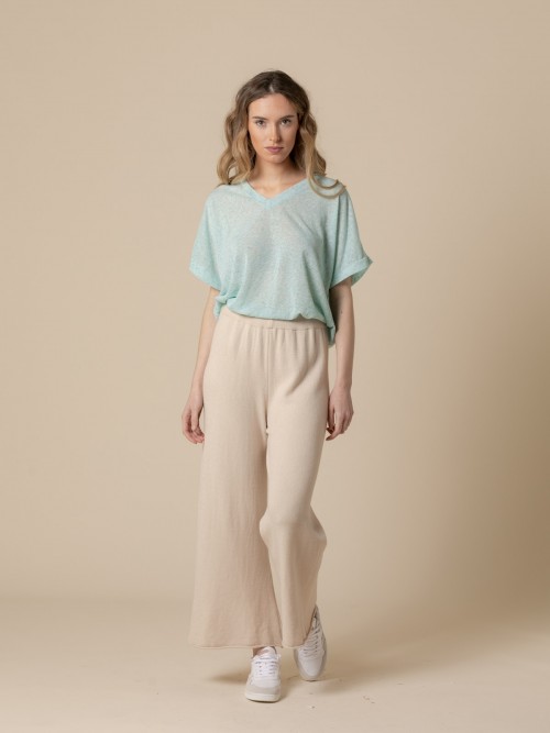 Woman SWETT JERSEY TROUSERS  Beige