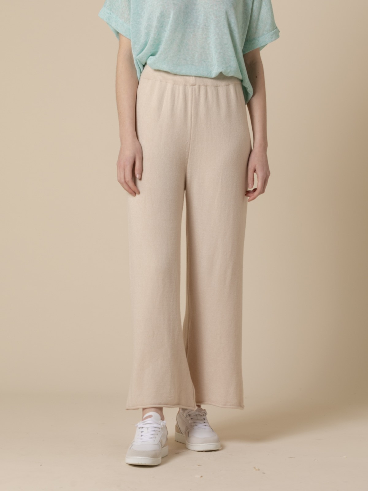 Woman SWETT JERSEY TROUSERS  Beige
