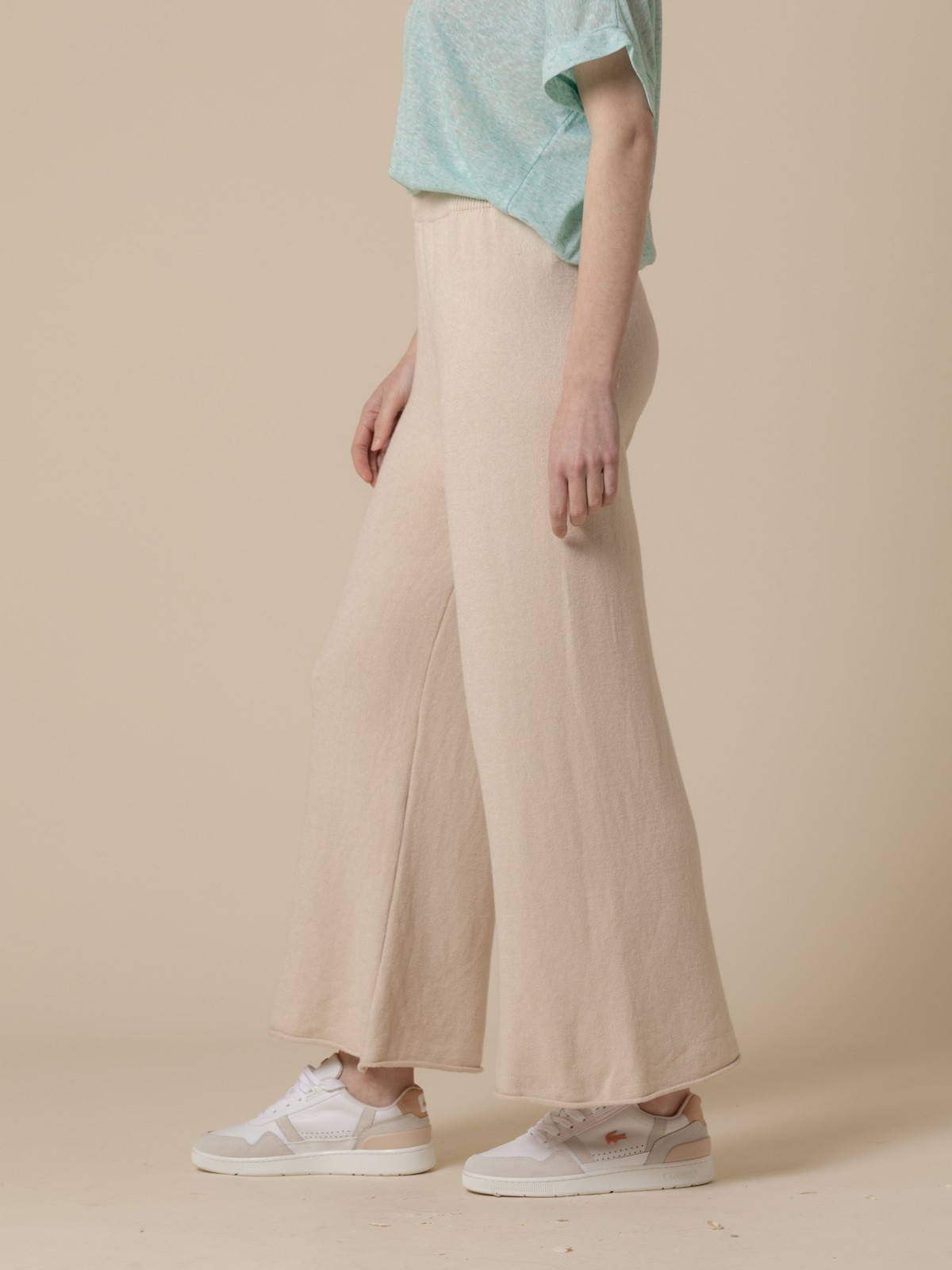 Woman SWETT JERSEY TROUSERS  Beige