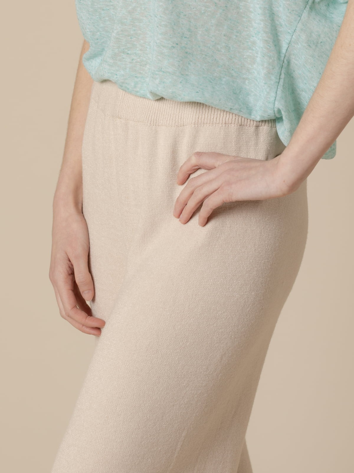 Woman SWETT JERSEY TROUSERS  Beige