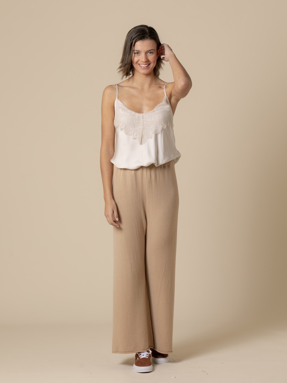 Woman SWETT JERSEY TROUSERS  Camel