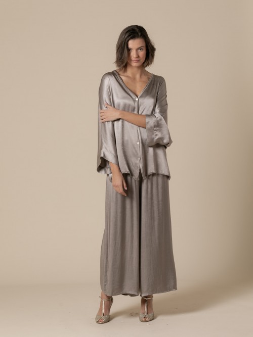 Woman Party line satin jacket  Taupe