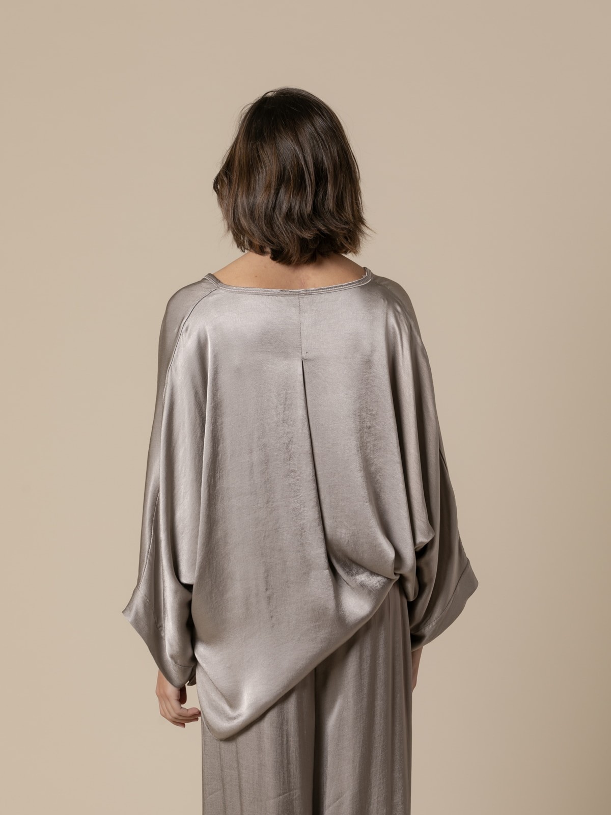 Woman Party line satin jacket  Taupe
