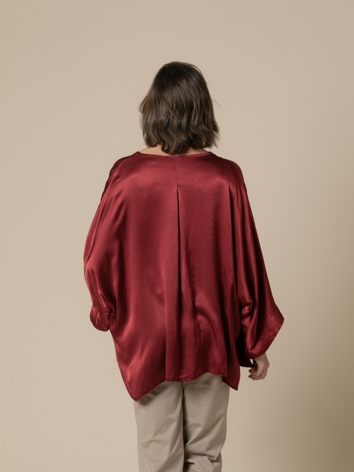 Woman Party line satin jacket  Bordeaux