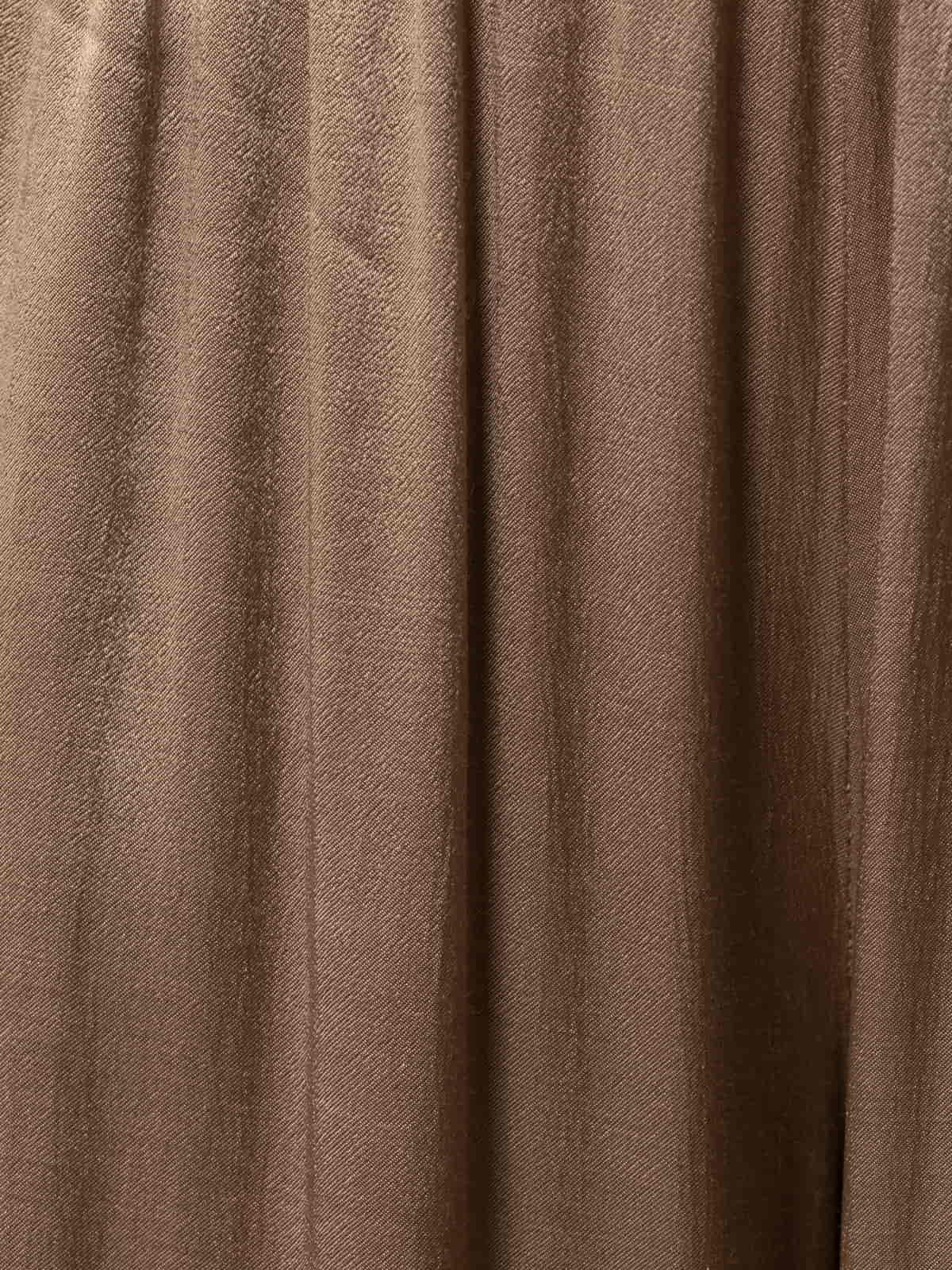 Woman Satin trousers with elastic waistband  Camel