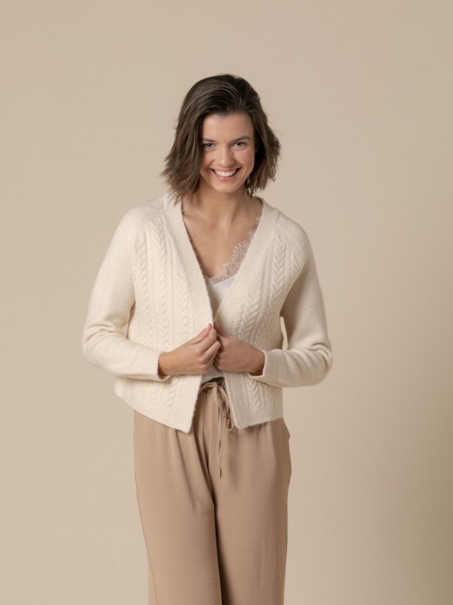 Woman Short soft knit jacket  Crudo