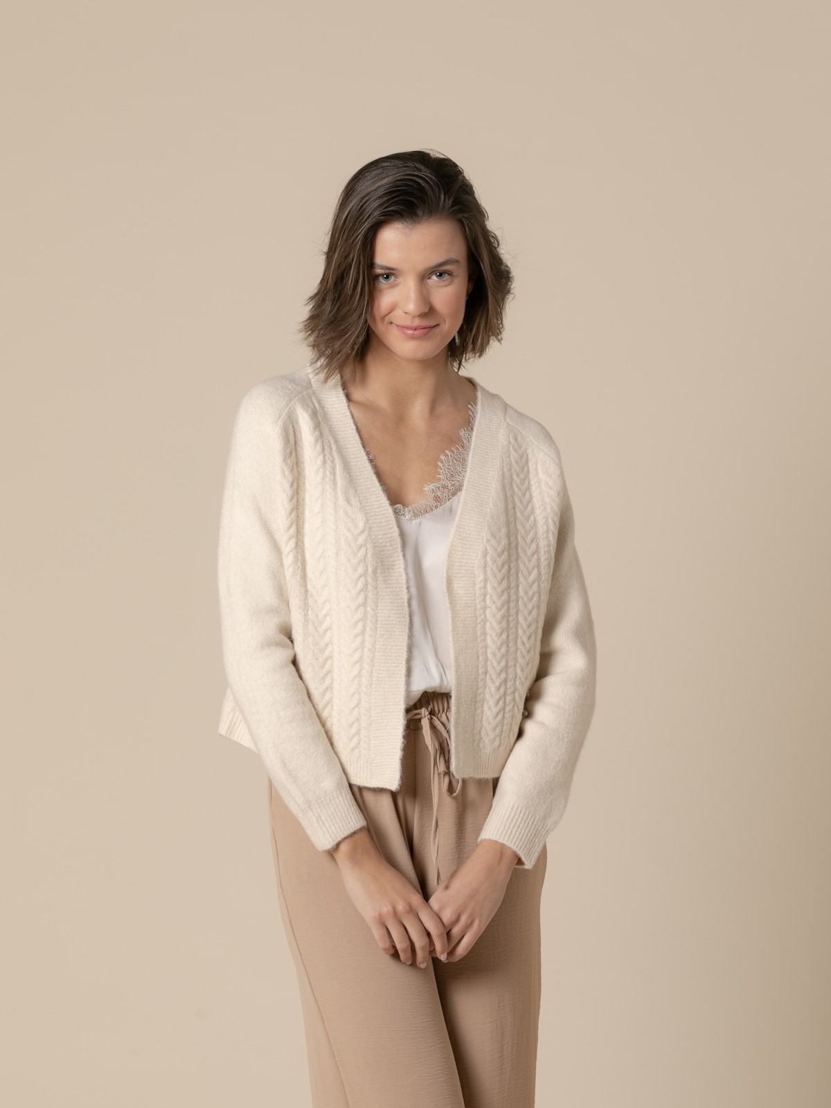 Woman Short soft knit jacket  Crudo