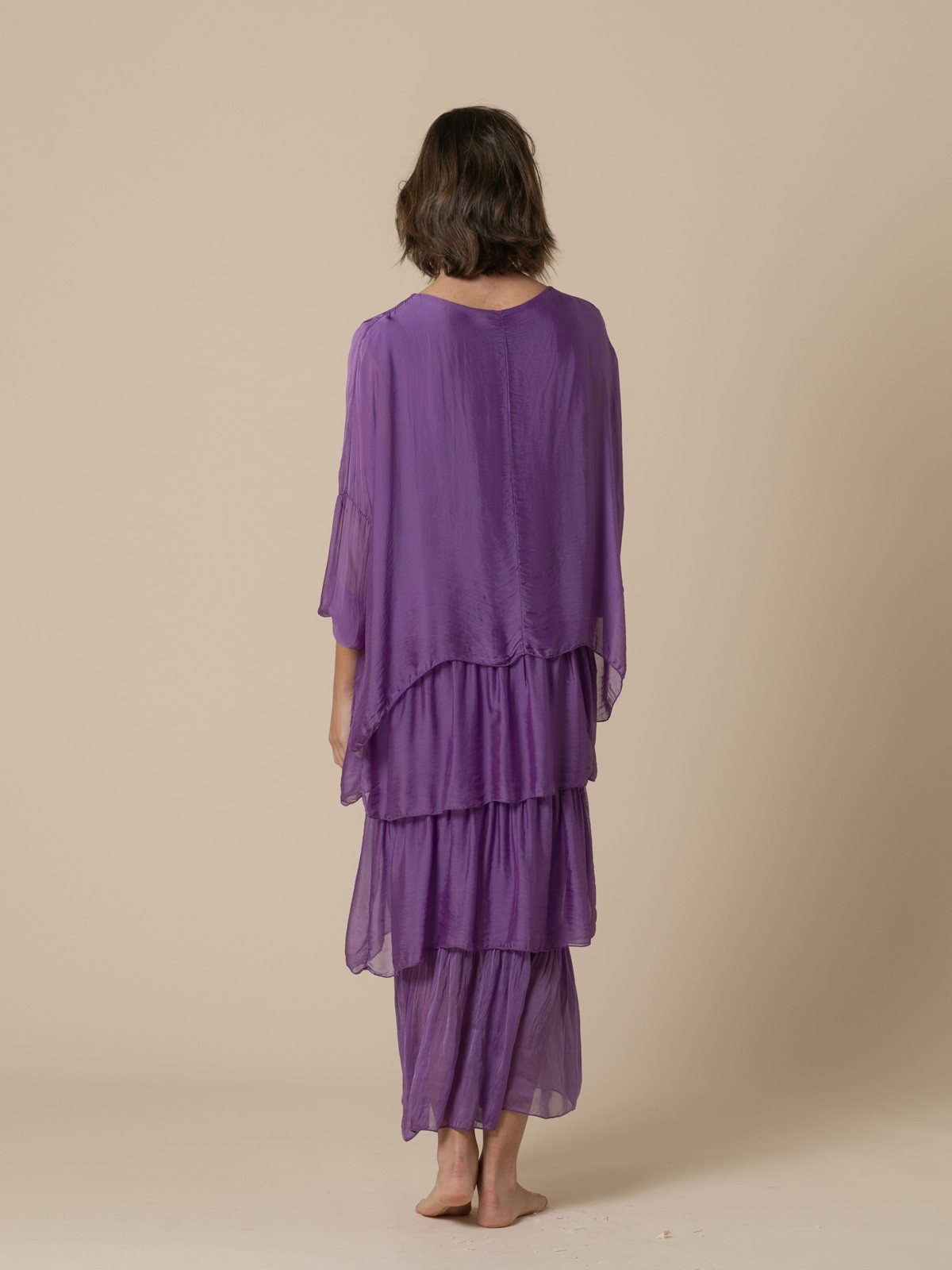 Woman Long silk party dress  Violet
