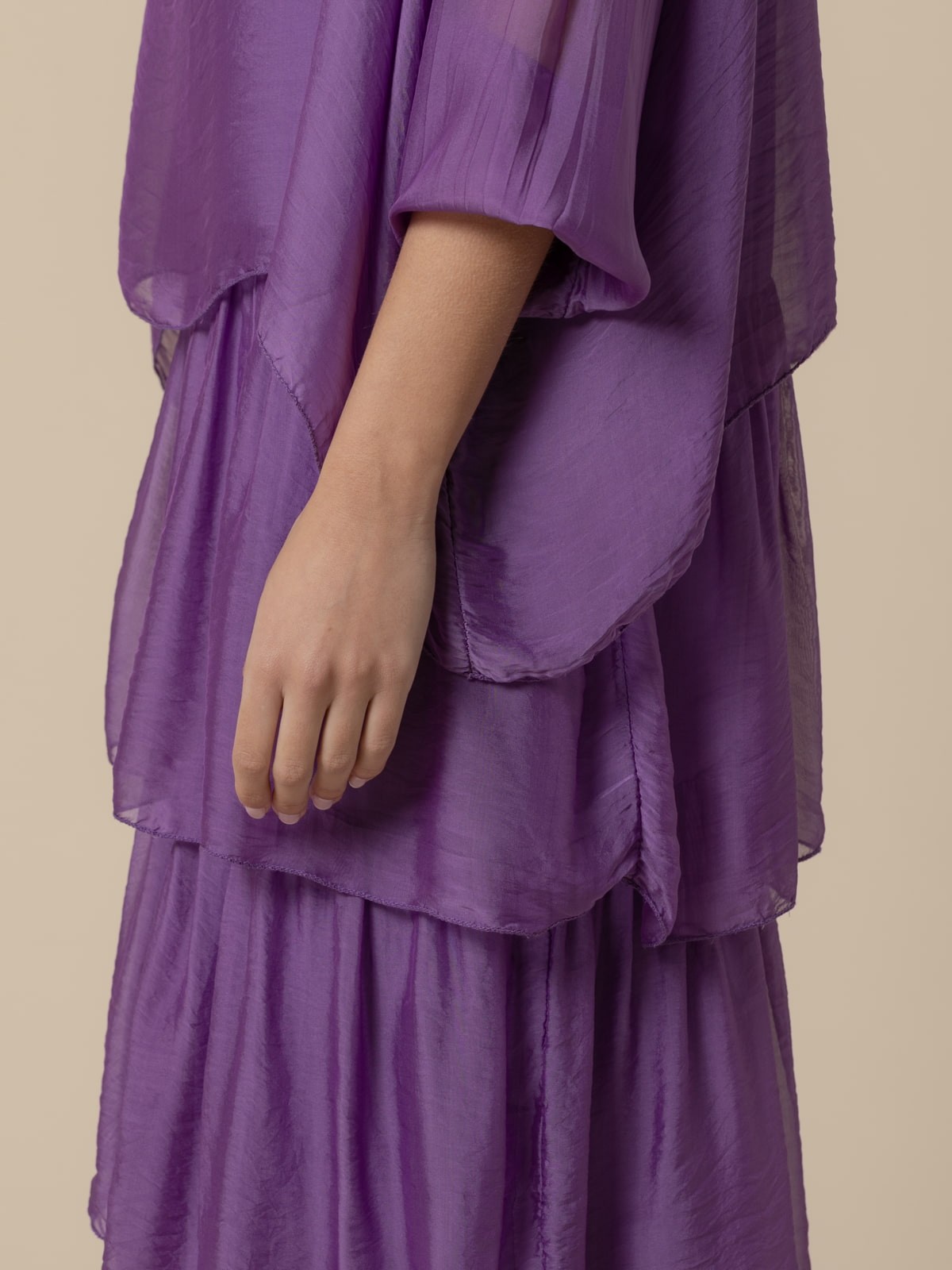 Woman Long silk party dress  Violet