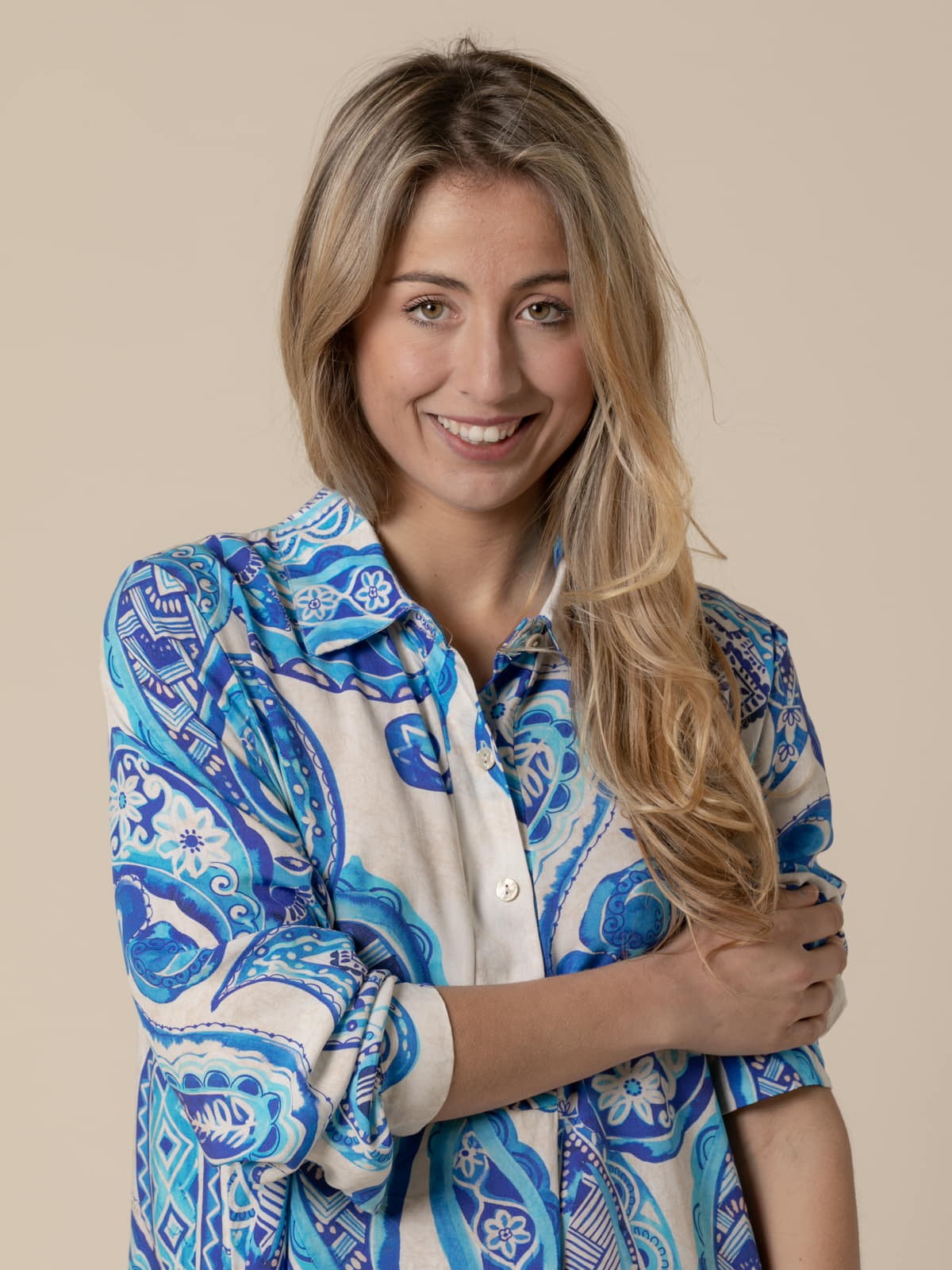 Woman Paisley print shirt dress  Blue