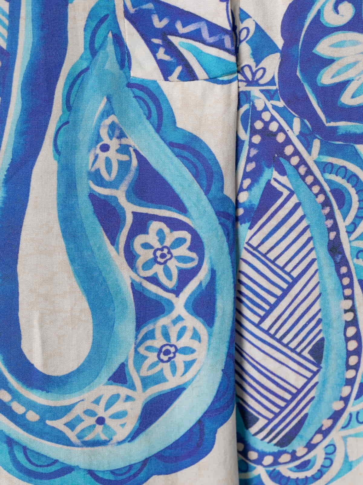 Woman Paisley print shirt dress  Blue