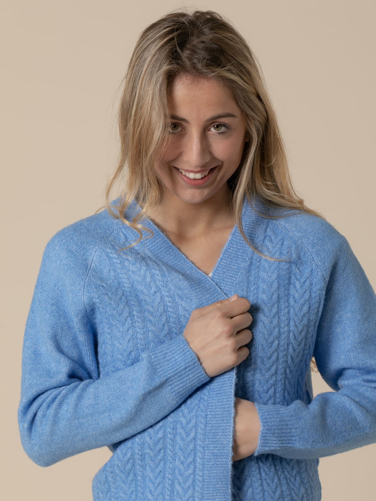 Woman Soft touch knit vest Blue
