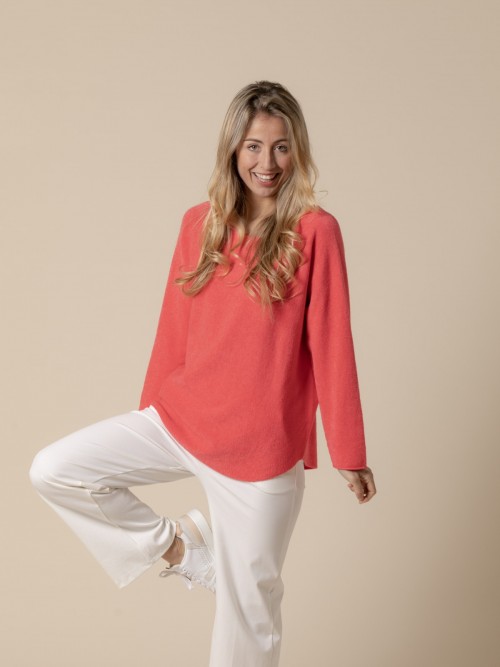 Jersey sweet cuello barco Coral