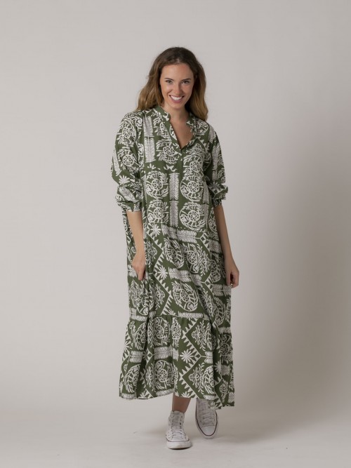vestido largo estampado trendy falda con vuelo