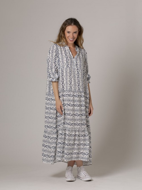 Vestido largo estampado africa