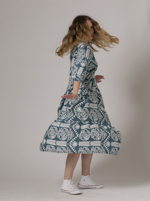 vestido largo estampado trendy falda con vuelo