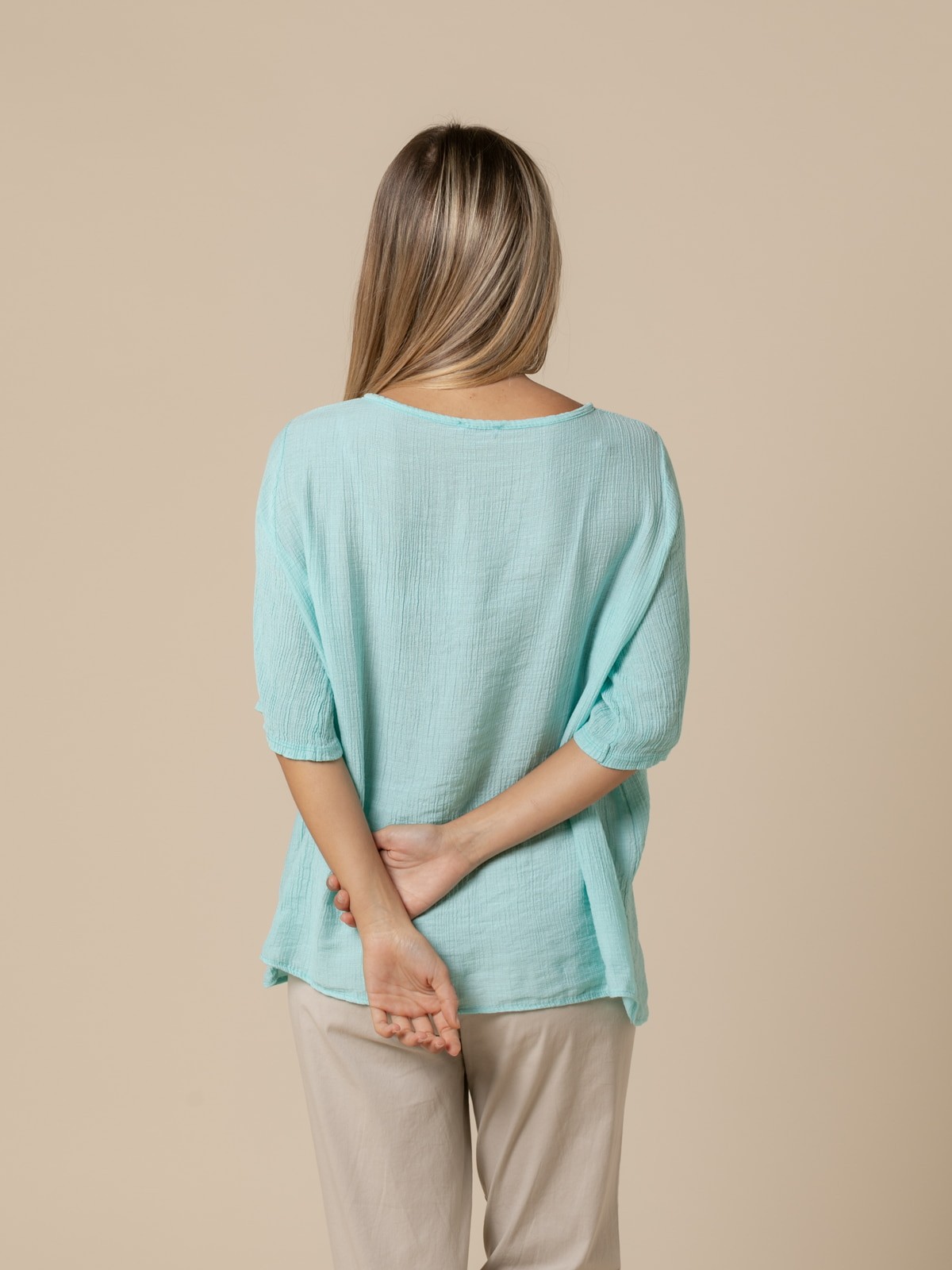 Woman Fluid blouse with 2 buttons Tiffany