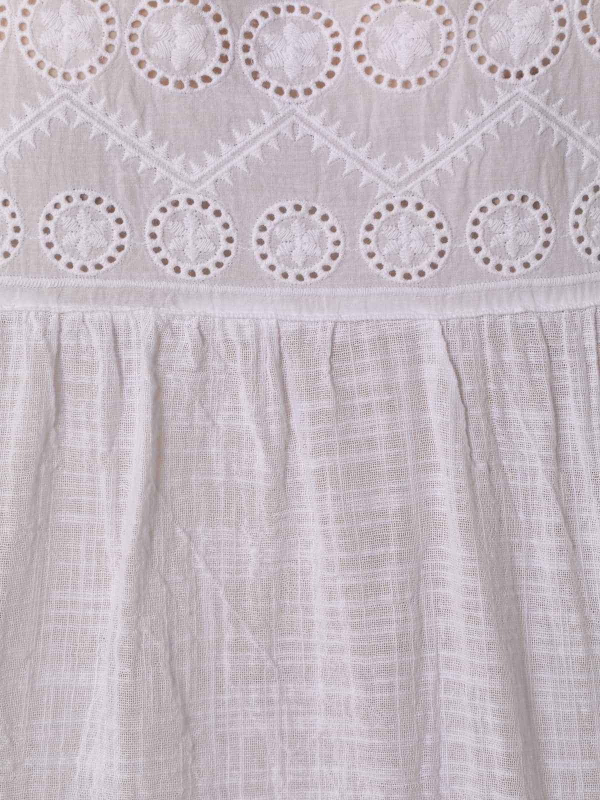Woman Cotton blouse with front drawing  White