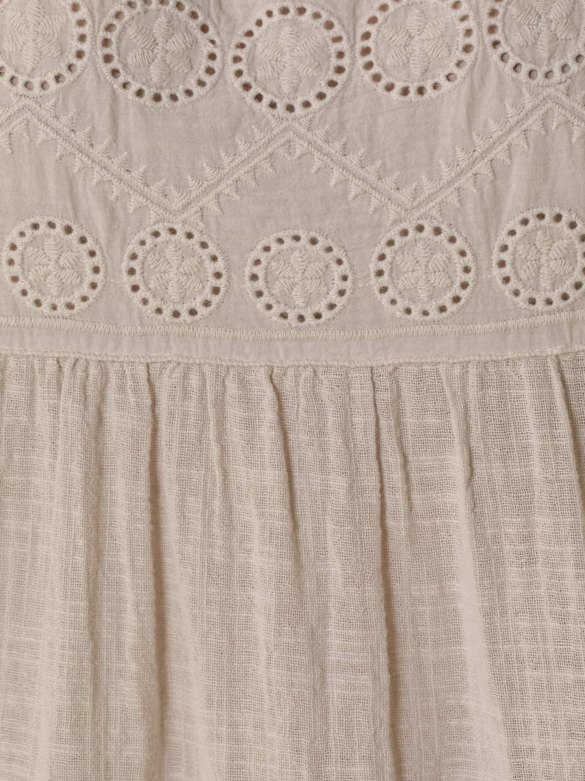Woman Cotton blouse with front drawing  Beige