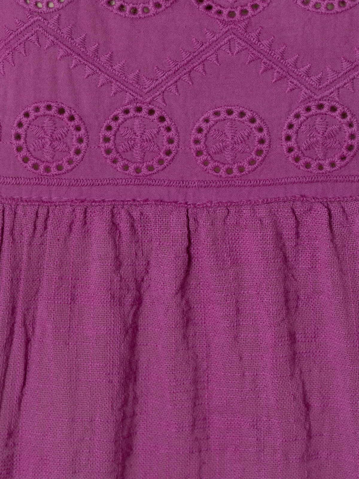 Woman Cotton blouse with front drawing  Magenta
