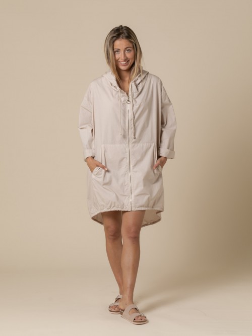 Woman Long parka spring casual cotton  Beige