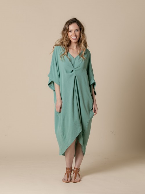 Woman Oversize trendy knot dress  Aqua