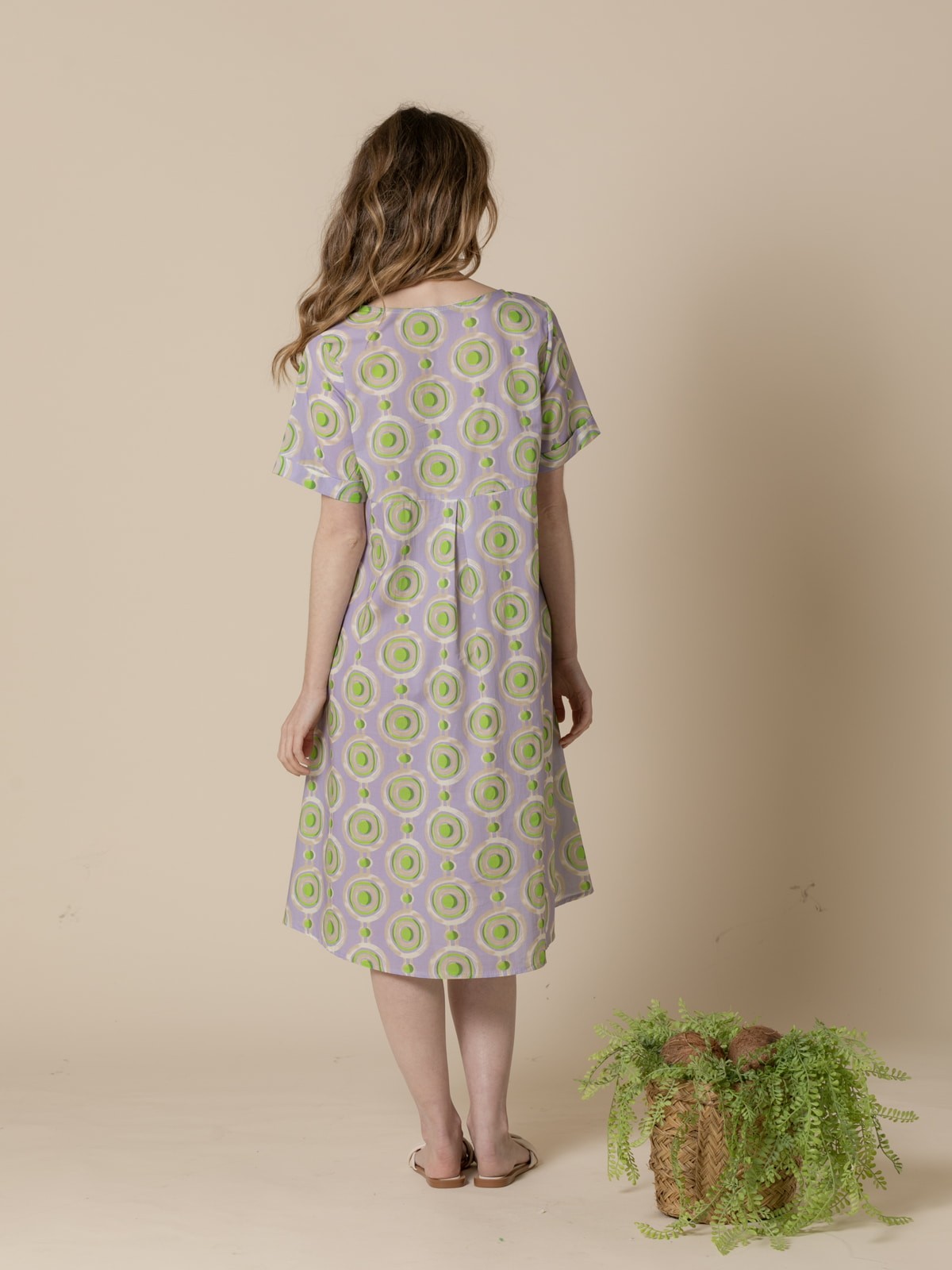 Woman Cotton circle print dress  Lila