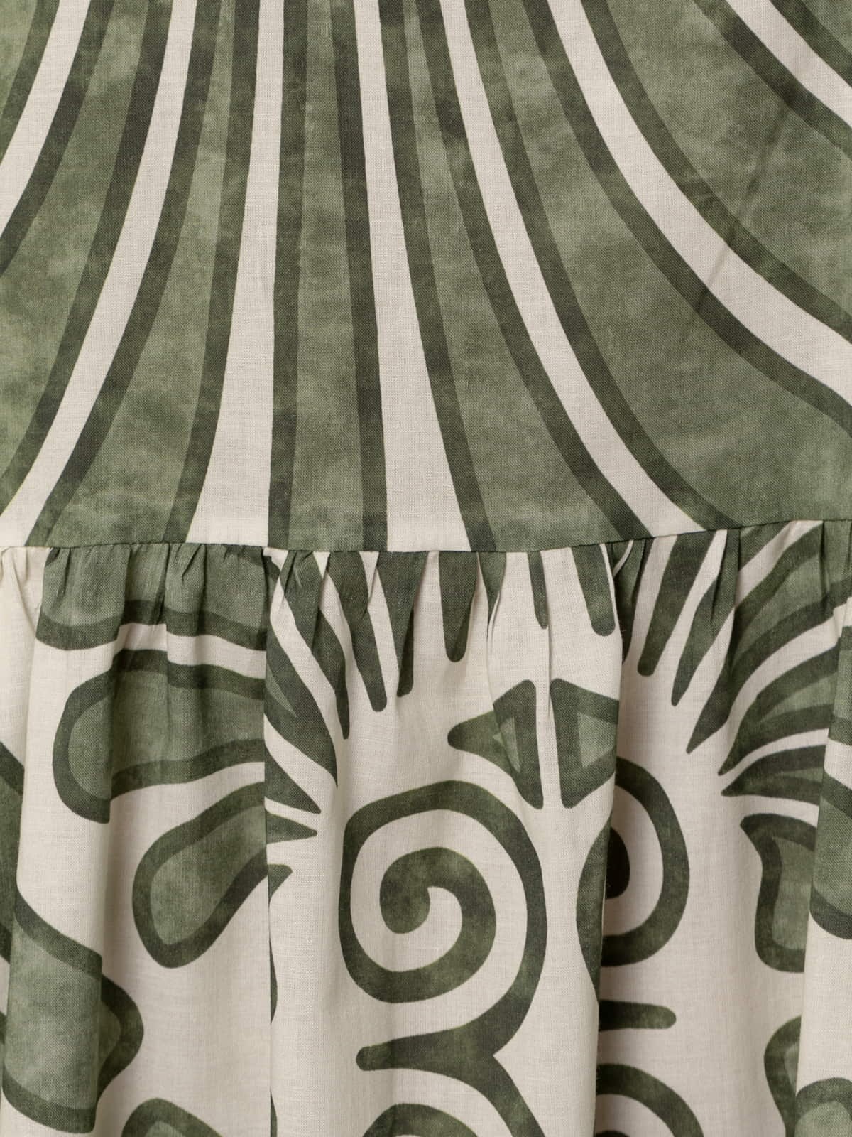 Woman Flowy print long dress  Khaki