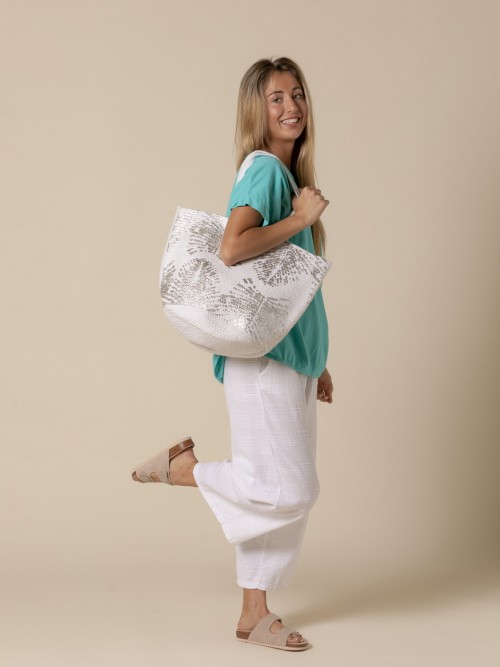 Woman Silver print carrycot White