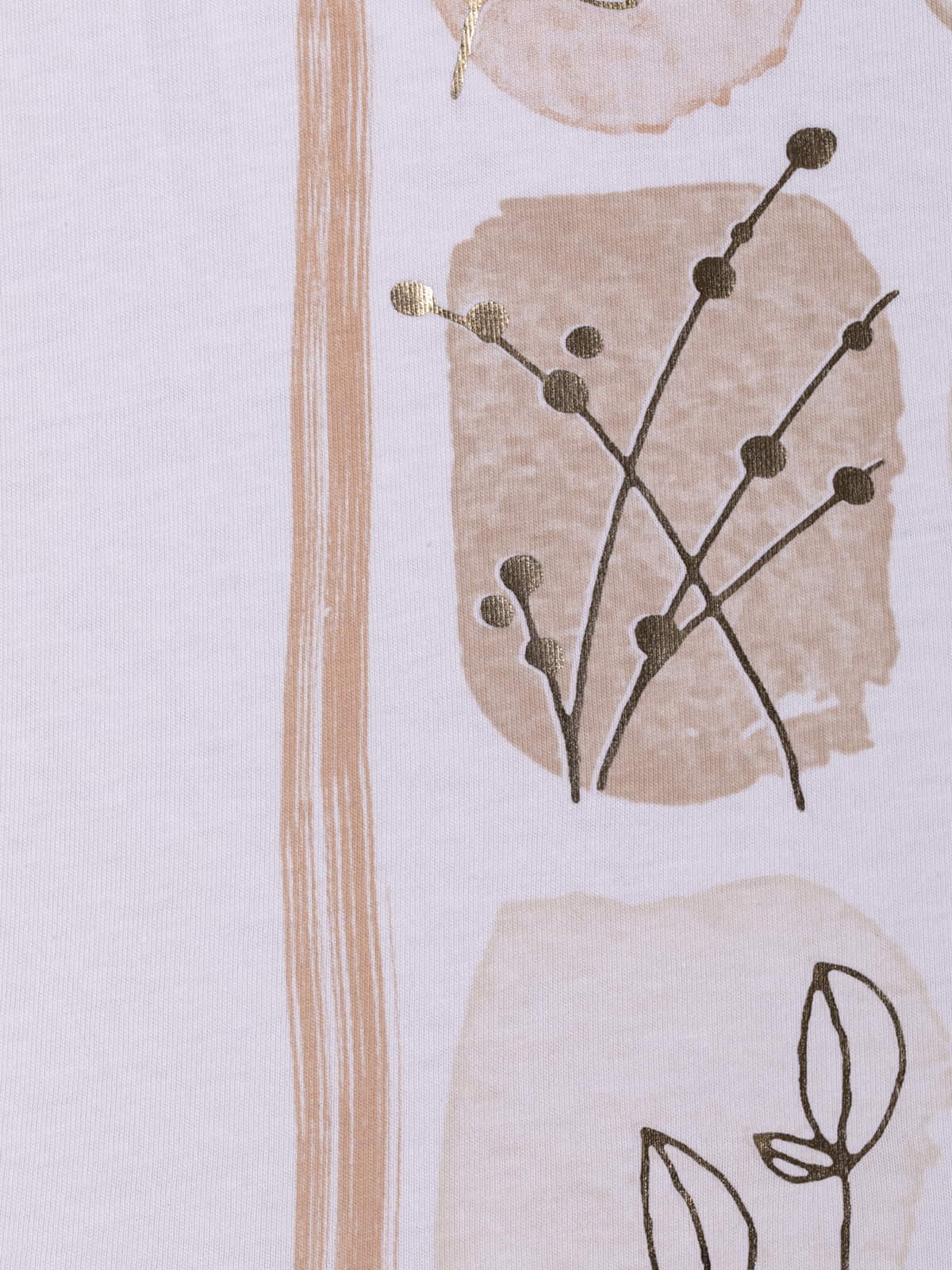 Woman combined print t-shirt  Beige