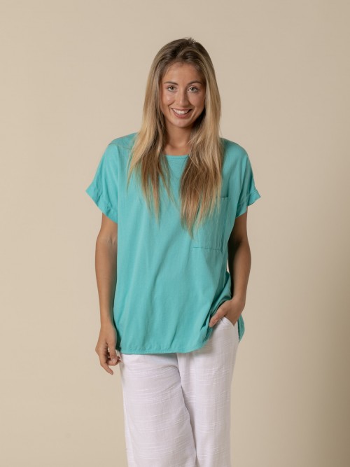 Woman Pocket cotton T-shirt  Tiffany