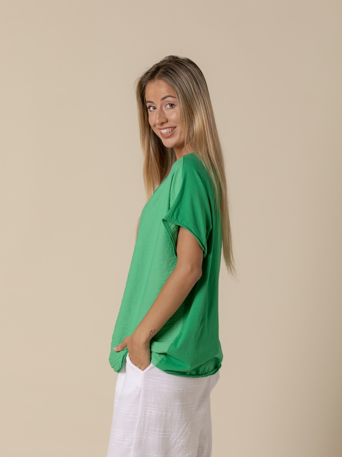 Woman Comfy visco-cotton T-shirt  Green