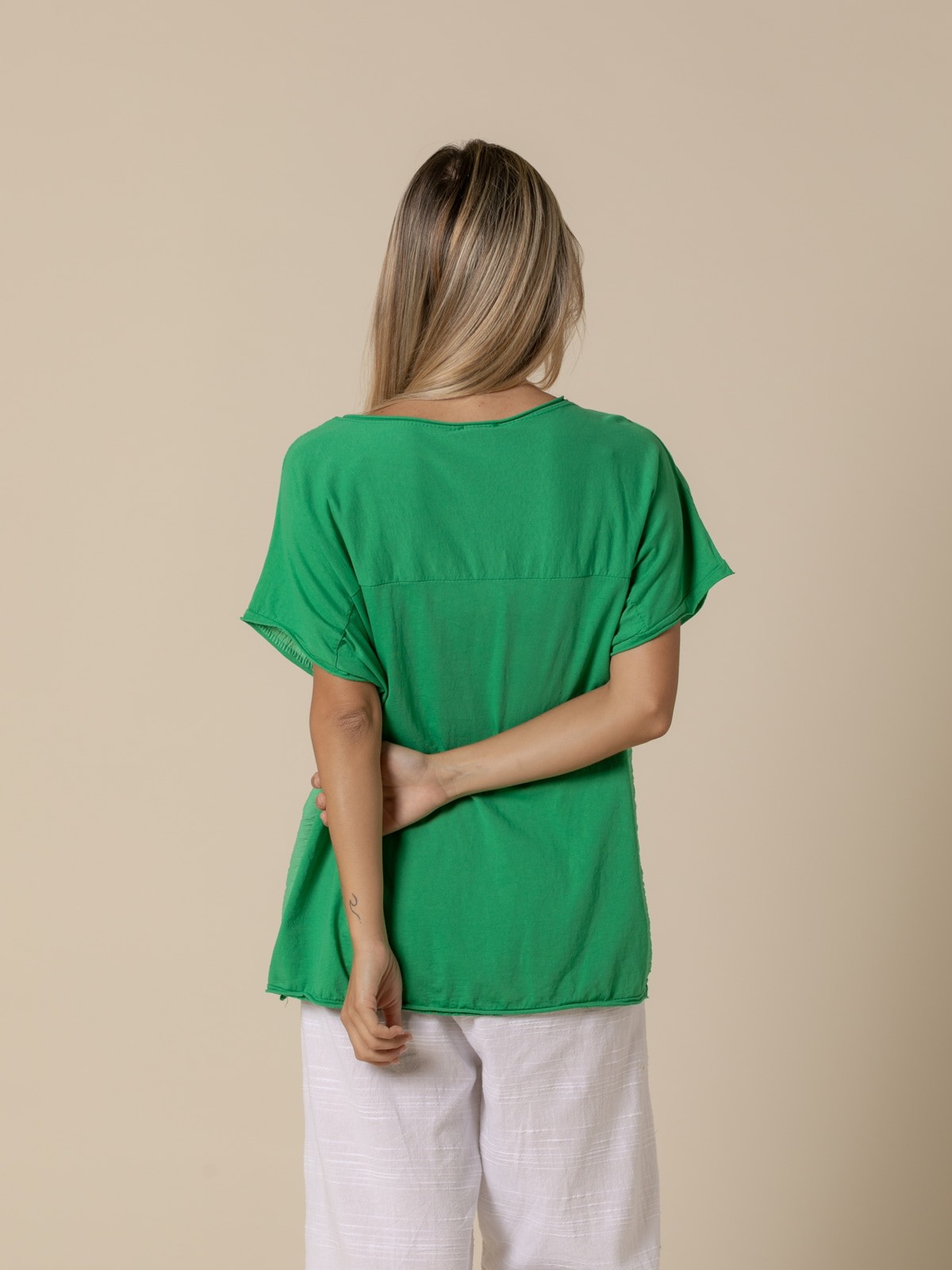 Woman Comfy visco-cotton T-shirt  Green
