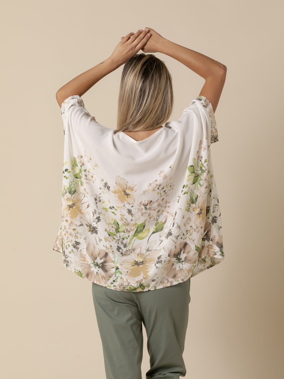 Woman Oversize flower print blouse  Green