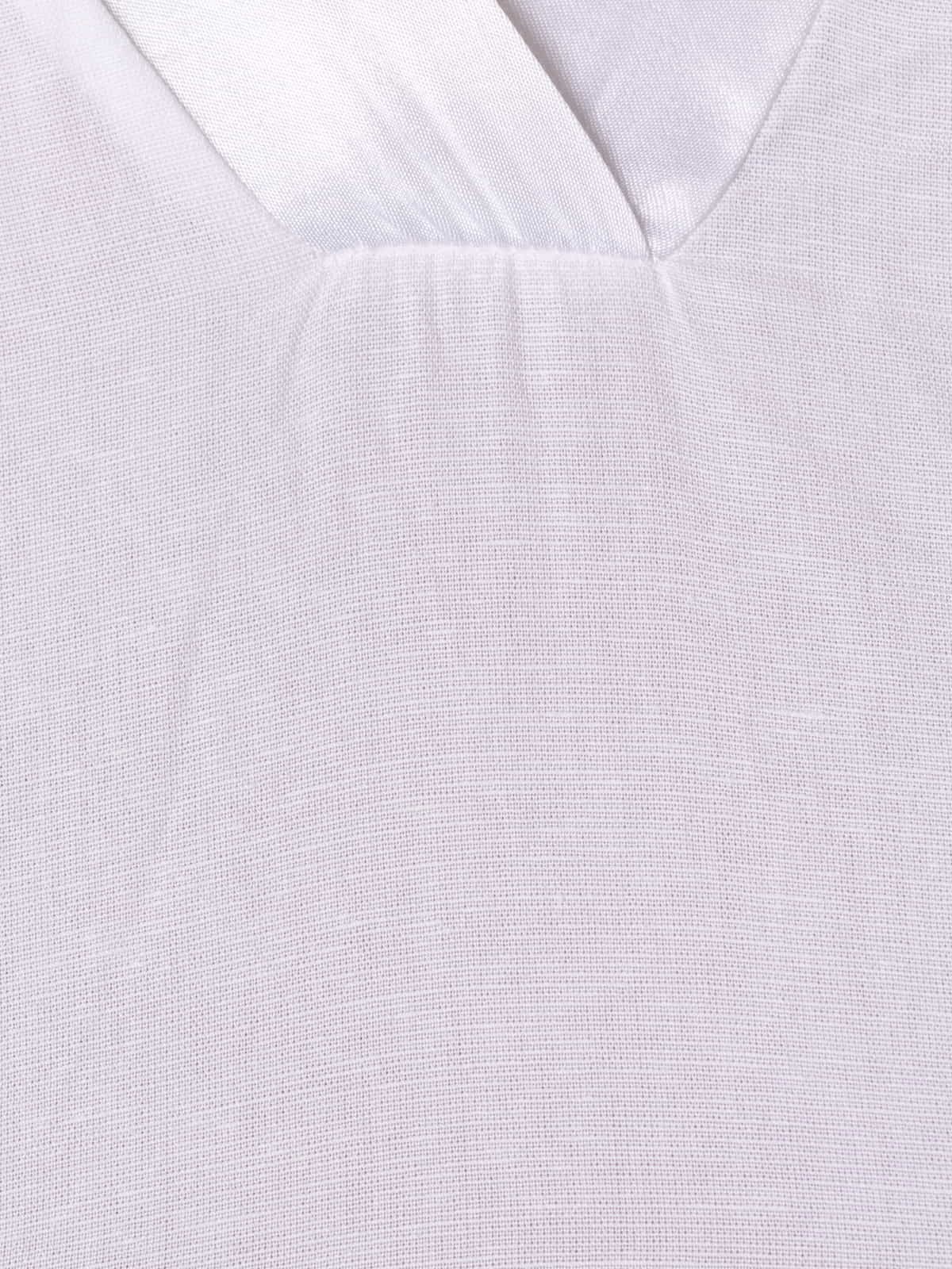 Woman Blouse with a V-neckline and bright colors in satin  White