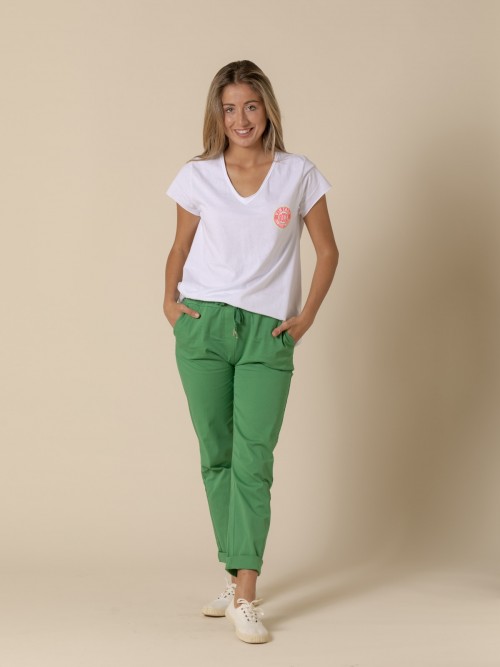 Woman Cotton must-have sport trousers  Green