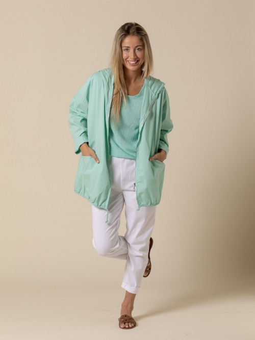 Woman Spring cotton parka with lined pockets   Tiffany