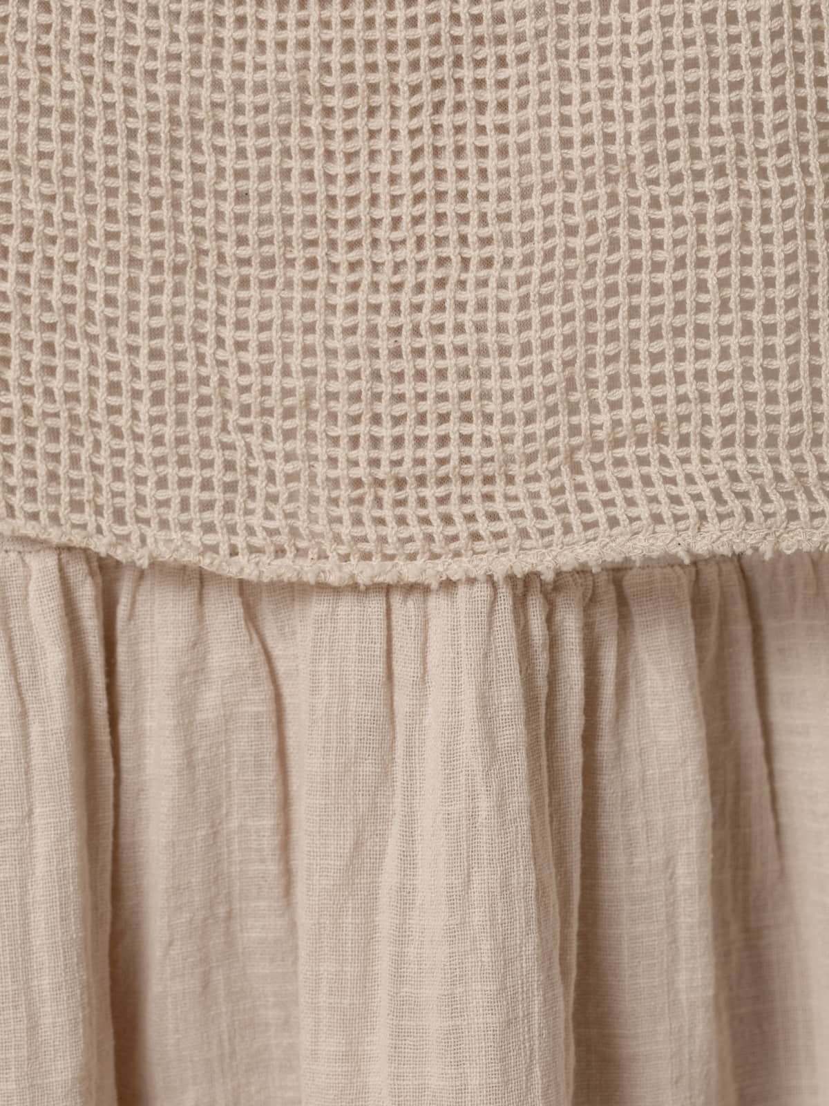 Woman Trendy textured cotton dress  Beige
