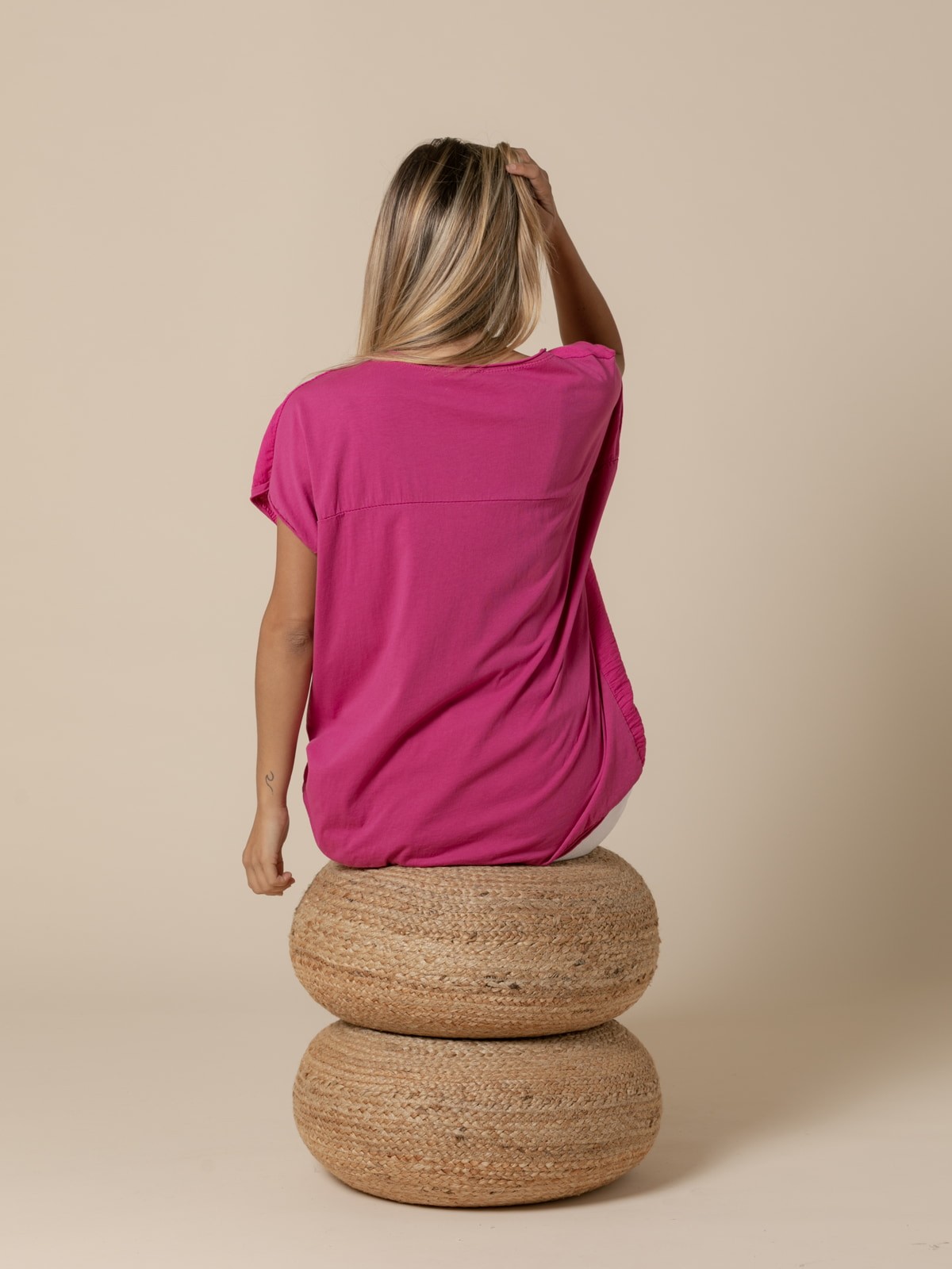 Woman Comfy visco-cotton T-shirt  Magenta