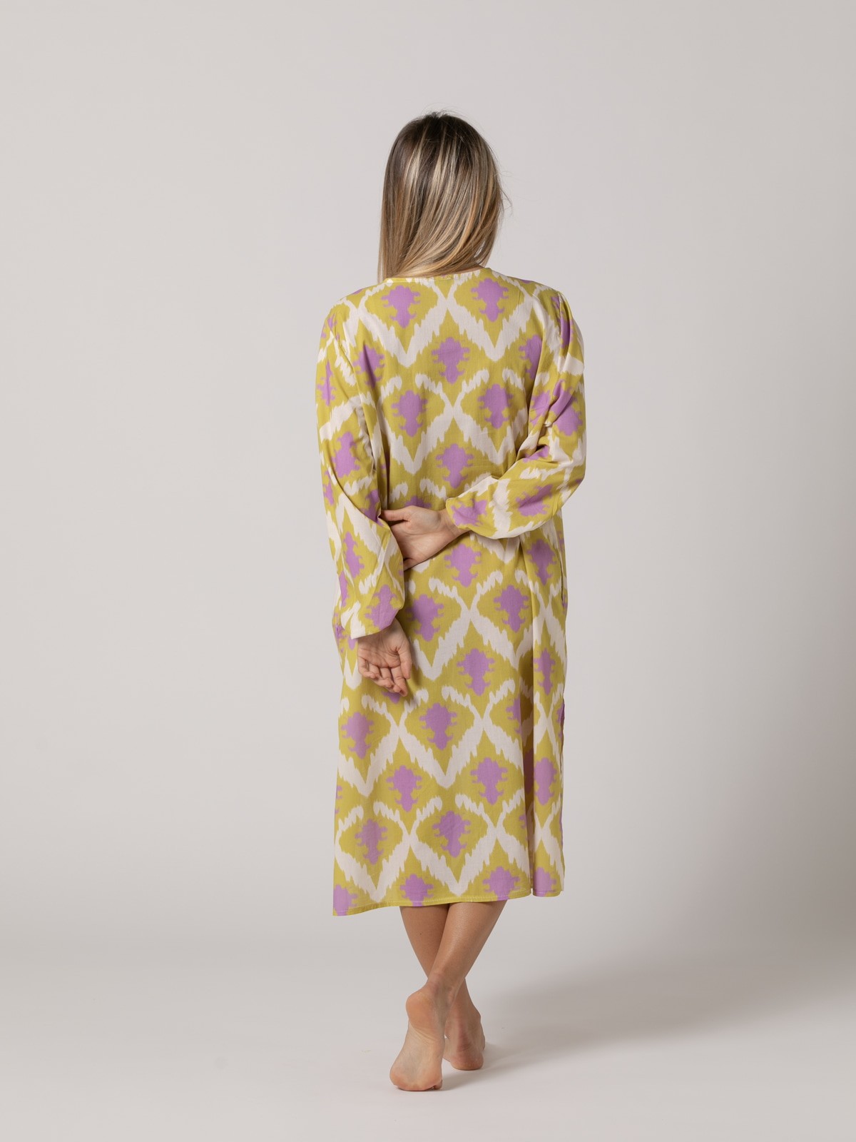 Vestido estampado algodón 100% Oliva
