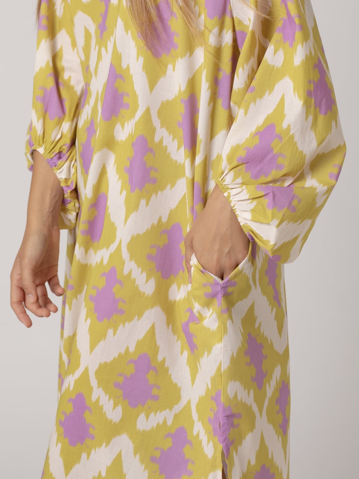 Vestido estampado algodón 100% Oliva
